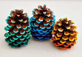 Ombre Painted pinecones