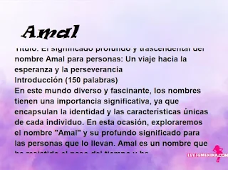 significado del nombre Amal