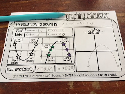 Free Quadratic Zeros Quick-Check Template