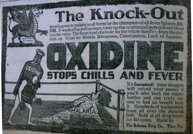 Oxidine placed many ads in the Banner during the early 1920s