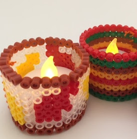 Hama bead battery candle holders