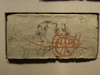 Painted Brick with Ox-drawn Cart Design, c220AD