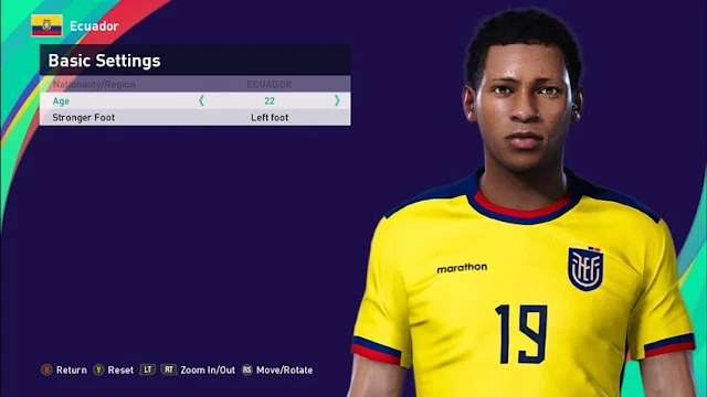 Gonzalo Plata Face For eFootball PES 2021