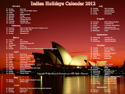 India Wallpaper Calendar 2012, Indian holiday 2012 Calender, india 2012, Holiday at India 2012