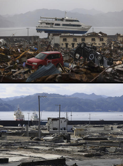 Foto Tsunami Jepang Sebelum Dan Sesudahnya