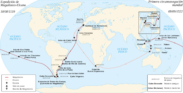 mapa de la ruta comercial entre México y Filipinas