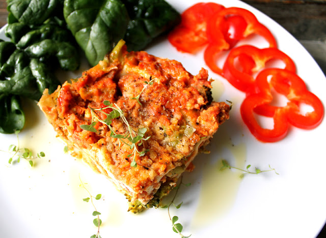 Oppskrift Hjemmelaget Lasagne Vegetarlasagne Vegan Tofu Linser Vegetabilsk Protein Brokkoli Sunn