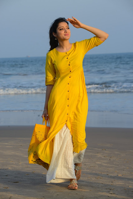 Telugu Actress Richa Panai Latest Cute Stills In Yellow Outfit