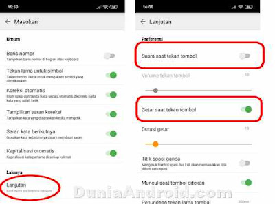 mematikan suara dan getar keyboard redmi