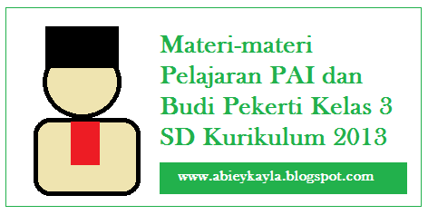 Materi Pelajaran PAI dan Budi Pekerti Kelas 3 SD Pada Kurikulum 2013 Terbaru