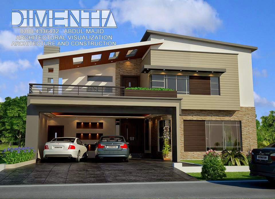 One Kanal House at WAPDA TOWN Phase II 3D Front Design Blog