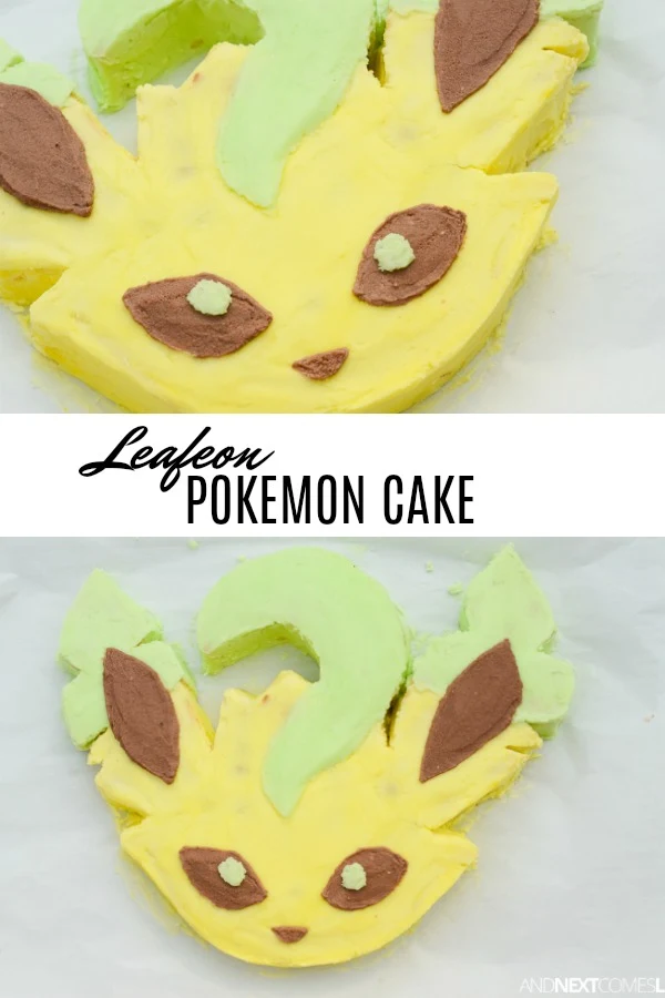 Leafeon birthday cake - how to make a Pokemon birthday cake