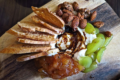 Pasta Bar, house smoked whipped ricotta, apple & quince compote, marinated grapes, spiced nuts