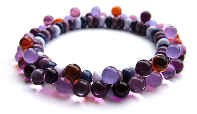 Lampwork glass stretch bracelet