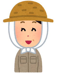 農家の女性のイラスト（笑った顔）