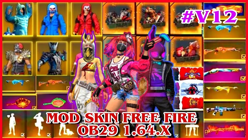 MOD SKIN FREE FIRE OB29 V12 - SKIN SÚNG VIP, TRANG PHỤC, HÀNH ĐỘNG + KHÔNG LỖI TÌM TRẬN| PTN FF