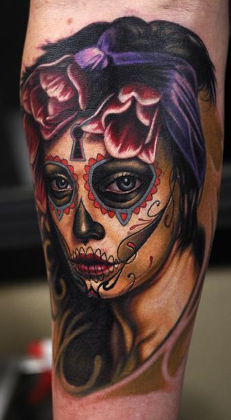 day of dead tattoos. DAY OF THE DEAD SKULLS TATTOOS