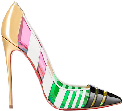 ♦Christian Louboutin Bandy green striped pumps #christianlouboutin #shoes #brilliantluxury