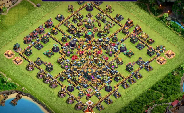 xếp base thủ coc hall 14 farming