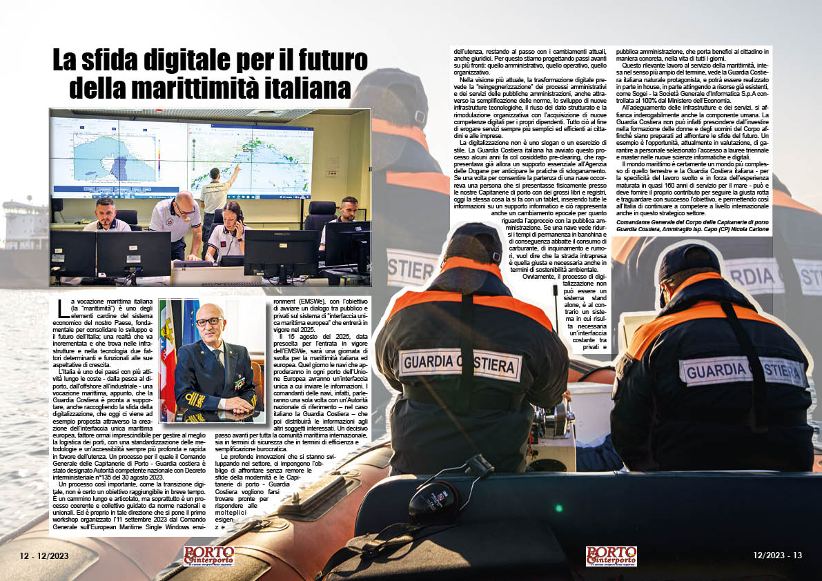 DICEMBRE 2023 PAG. 12 - La sfida digitale per il futuro della marittimità italiana