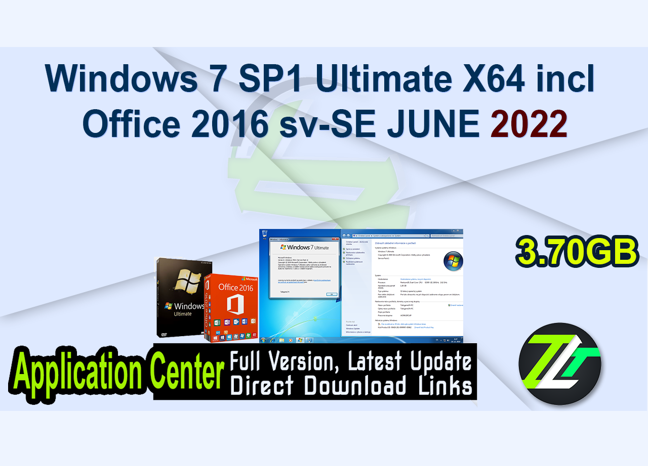 Windows 7 SP1 Ultimate X64 incl Office 2016 sv-SE JUNE 2022