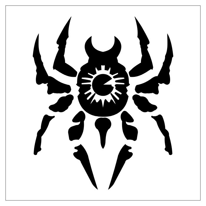 spider-shaped tattoo design which mean that the spider has a great power 