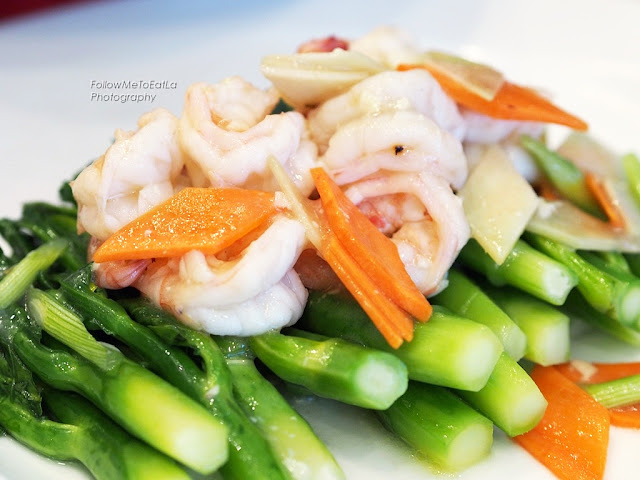 Stir Fried Hong Kong Kai Lan with Prawn Meat & Garlic