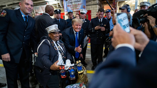 President Trump visiting the NYPD and FDNY on the 20th Anniversary of September11, 2001