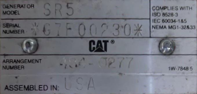  CATERPILLAR 3512C ENGINE ALTERNATOR