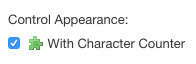 Character Counter Appearance Selection in Form Builder