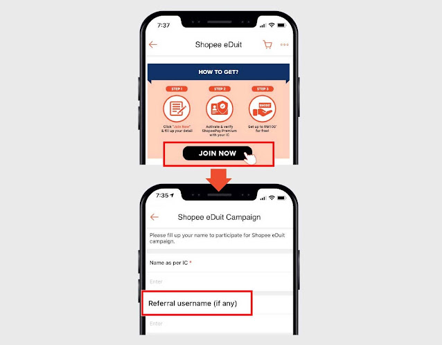 dapatkan rm100 dari eduit shopee