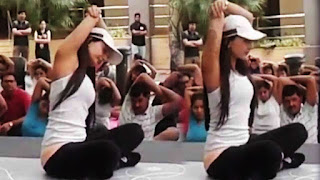Amisha Patel Doing Yoga In Public