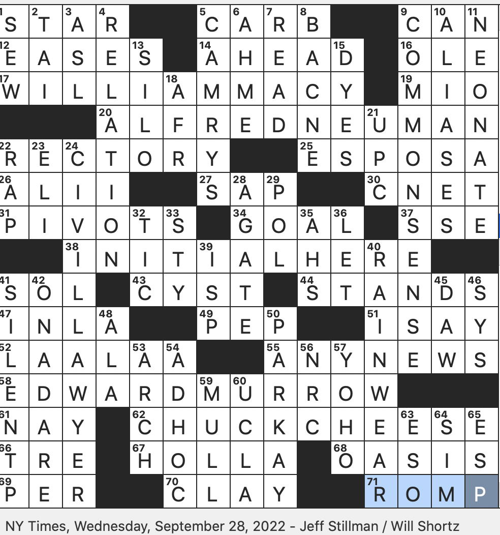 Rex Parker Does the NYT Crossword Puzzle: September 2022