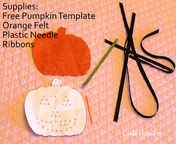 Pumpkin Lacing Card from Call Ajaire