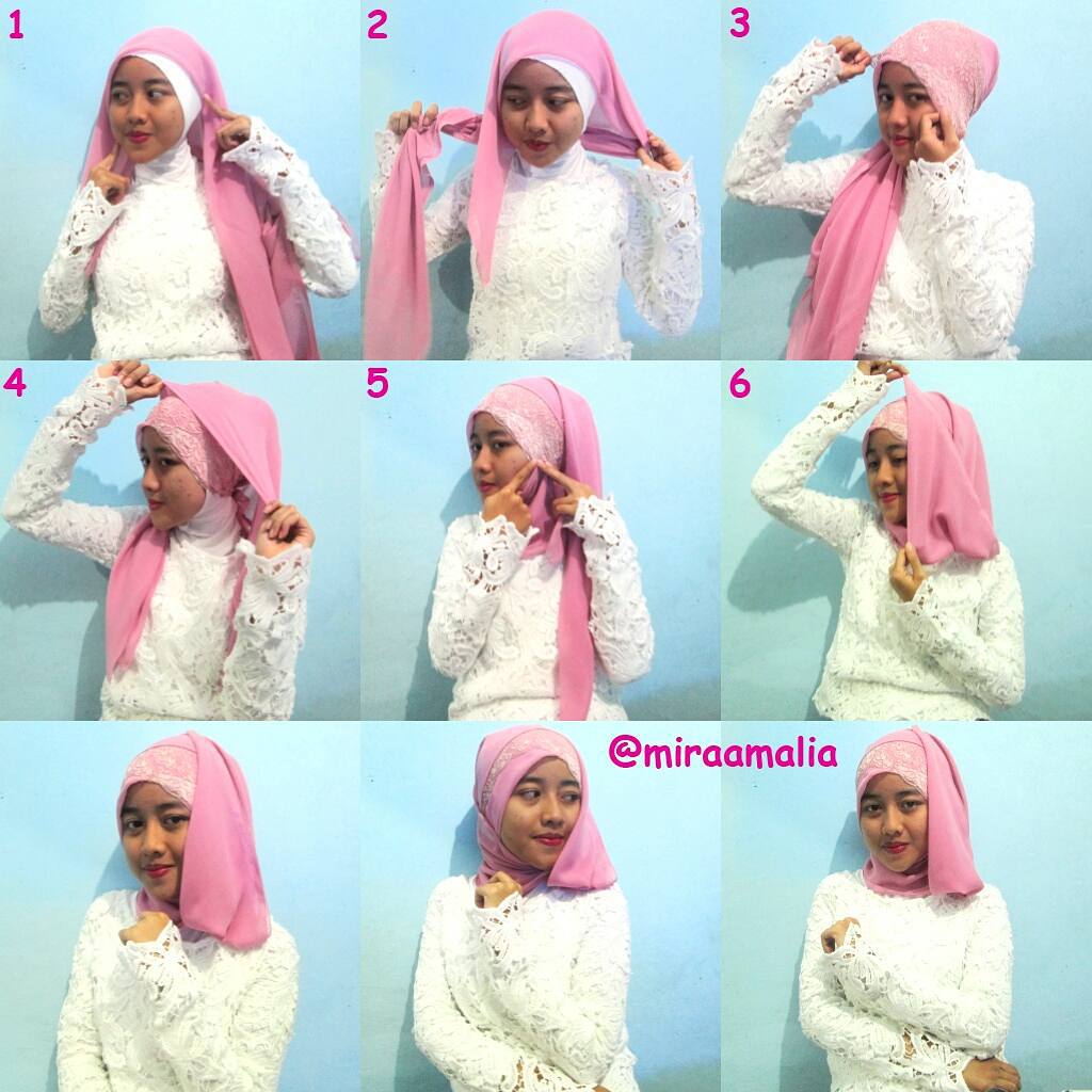 Gambar Tutorial Hijab Segi Empat Tutorial Hijab