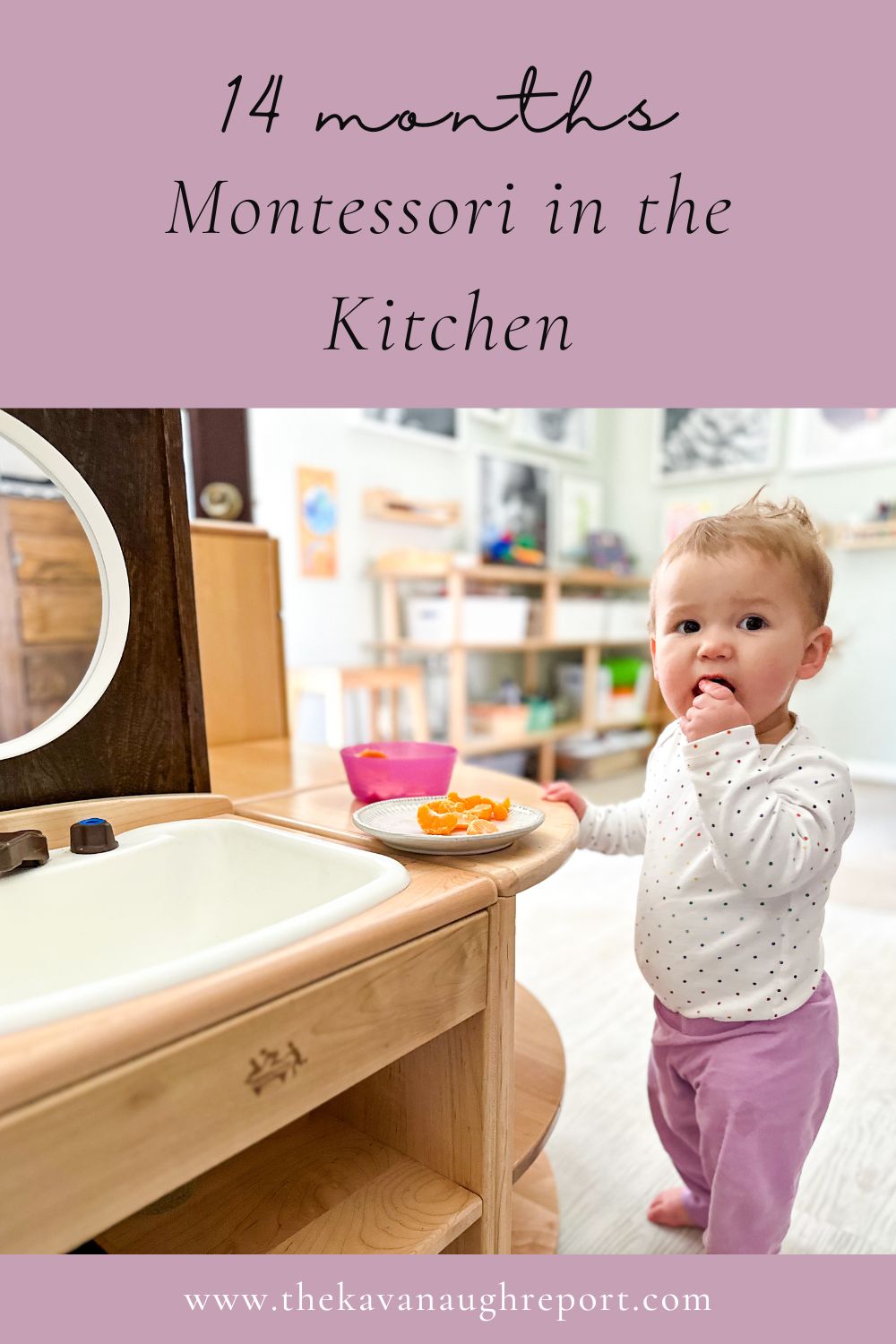 Montessori parenting is a journey of watching our kids move toward independence. The small kitchen work at 14 months old will help to prepare children for a positive and independent journey in the kitchen.