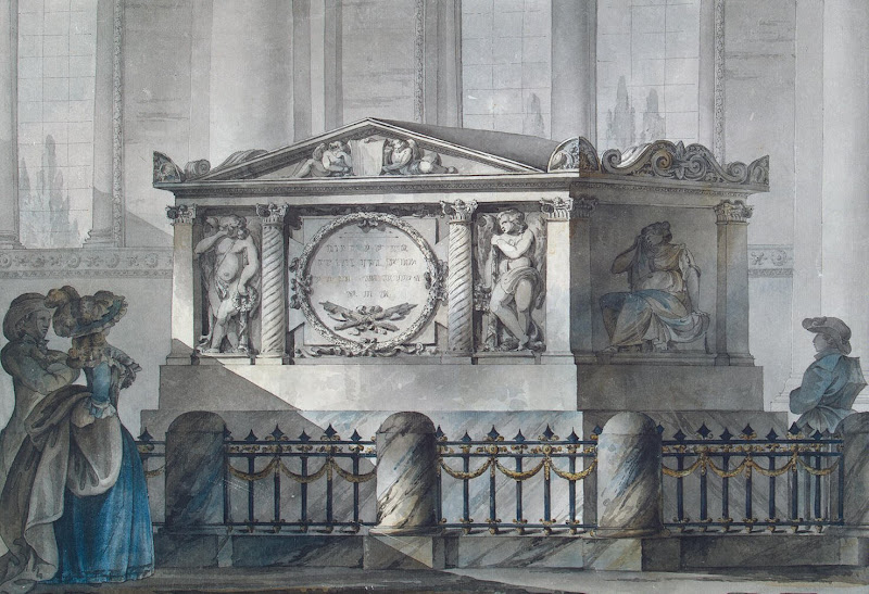 Tomb of Admiral Samuel Greig in the Cathedral at the City of Vishgorod by Giacomo Quarenghi - Architecture Drawings from Hermitage Museum