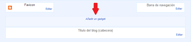 Añadir gadgets en la cabecera de Blogger