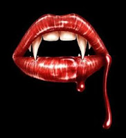 Vampire sexy lips bloody.