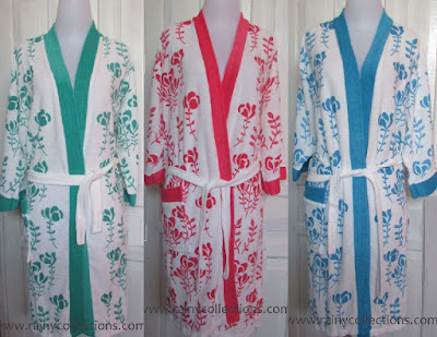 handuk kimono cantik motif bunga mawar