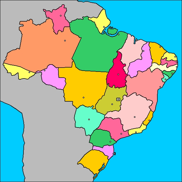 mapa de brasil sin nombres
