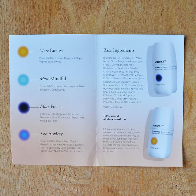 informational pamphlet talking about natural deodorant scents