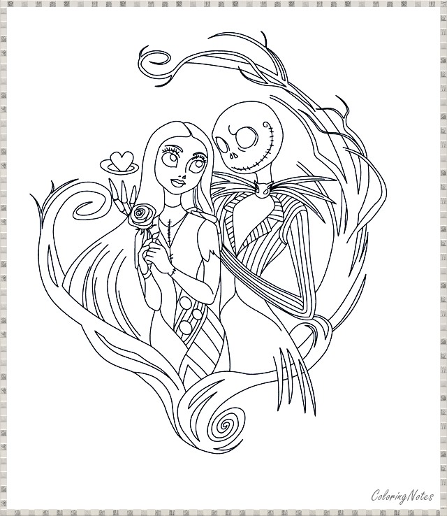 10 nightmare before christmas coloring pages free printable