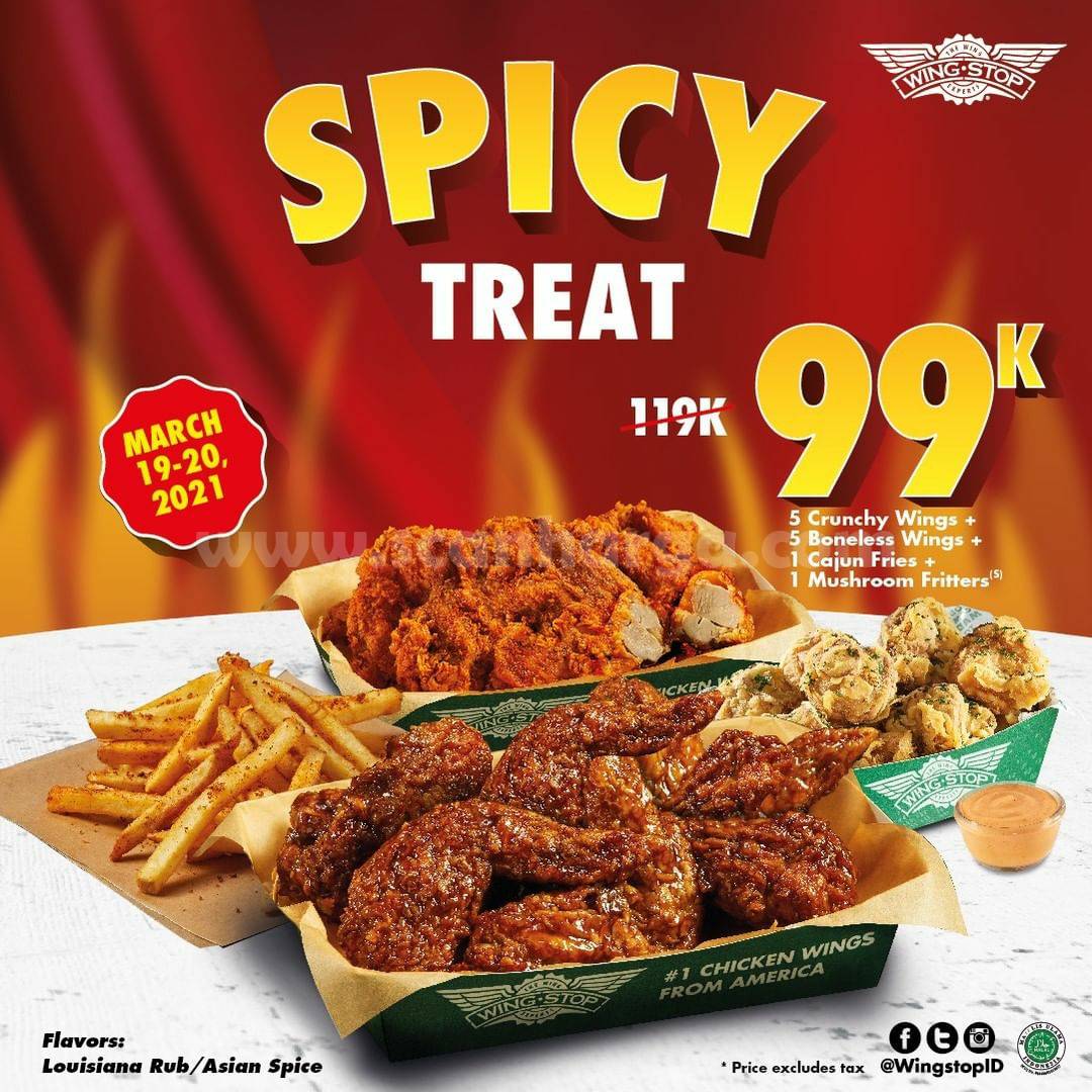 WINGSTOP SPICY TREATS – harga Paket  hanya Rp 99.000