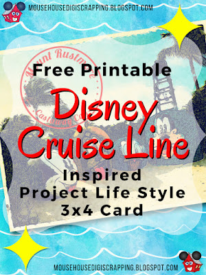 "Mount Rustmore - Castaway Cay" Free Disney Cruise Inspired Project Life 3x4 Card Pin1