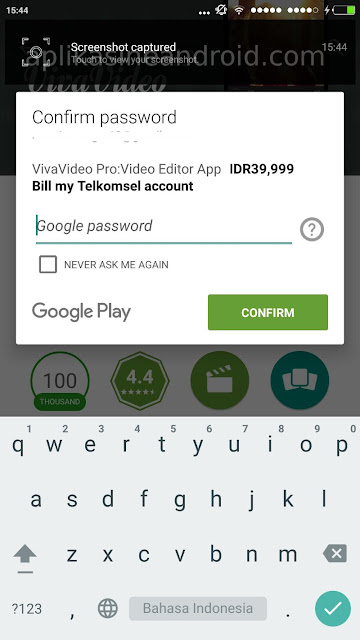 Masukkan Password untuk Konfirmasi