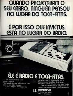 propaganda toca fitas Invictus - 1971. 1971; brazilian advertising cars in the 70s; os anos 70; história da década de 70; Brazil in the 70s; propaganda carros anos 70; Oswaldo Hernandez;