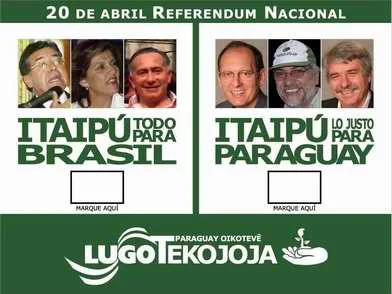 Material da campanha de Fernando Lugo no Paraguai, com proposta de referendum