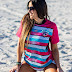 Claudia Romani Sexy Pictures in Red T-Shirt at a Beach in South Beach