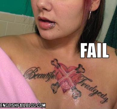 Eyebrow Tattoo = Fail. F Bomb Tattoo Anywhere On Face = Fail
